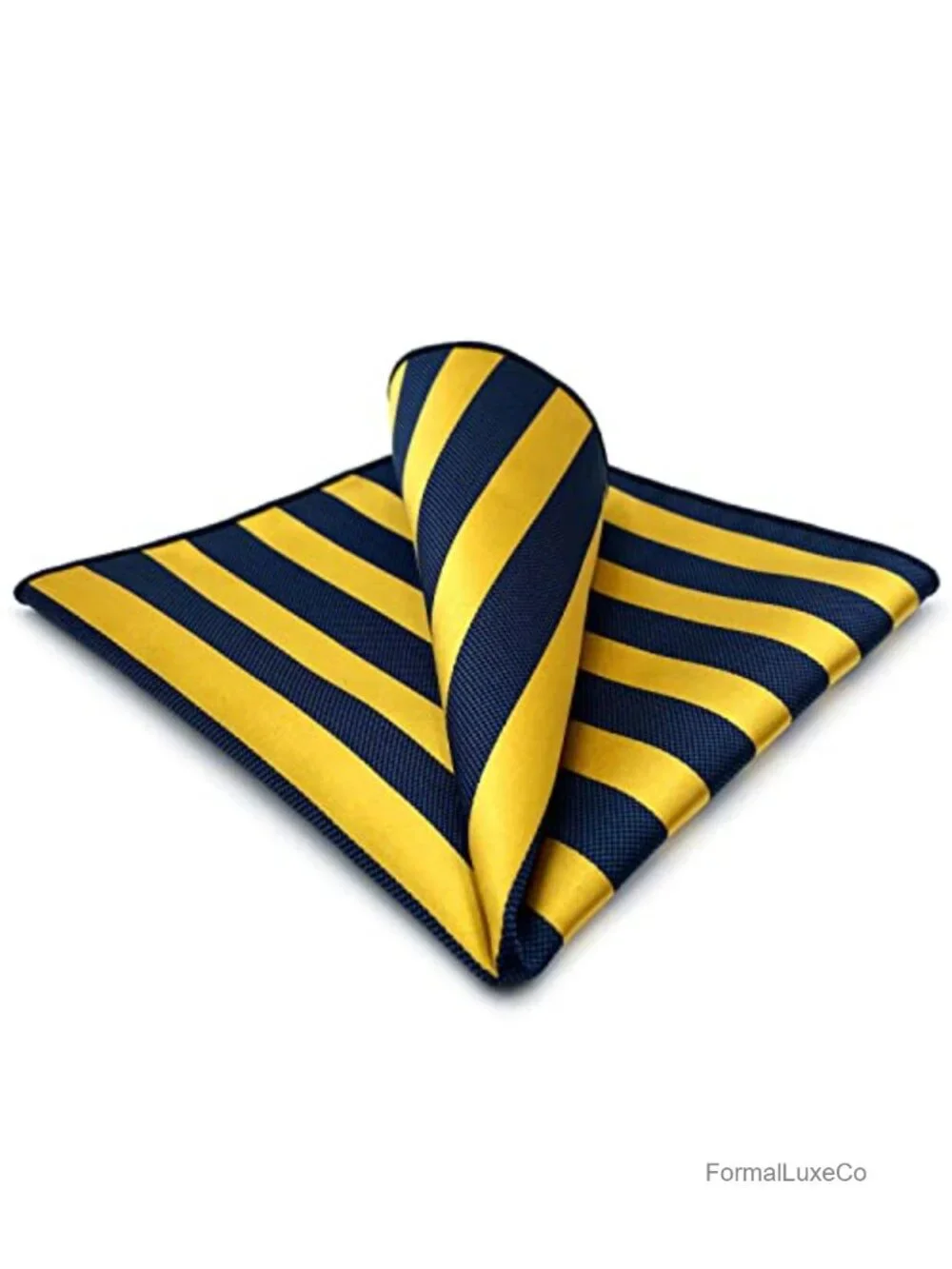 Striped Pocket Square for Men Jacquard Woven Microfiber Silk
